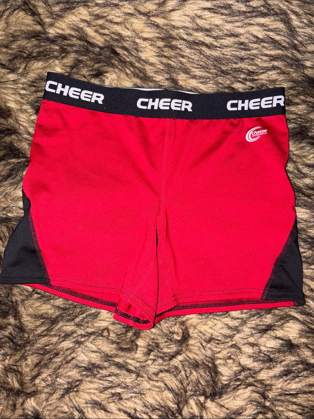 Chassé Performance Athletic Shorts Women's Small Red/Black Cheerleading